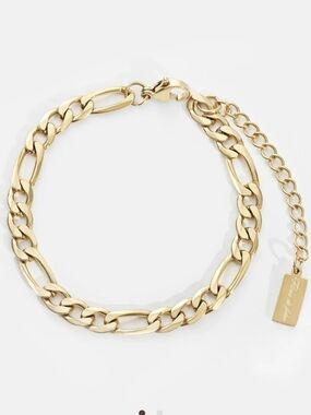 NEW Bellaucci Jasper 14k Gold Figaros Chain Link Bracelet Waterproof